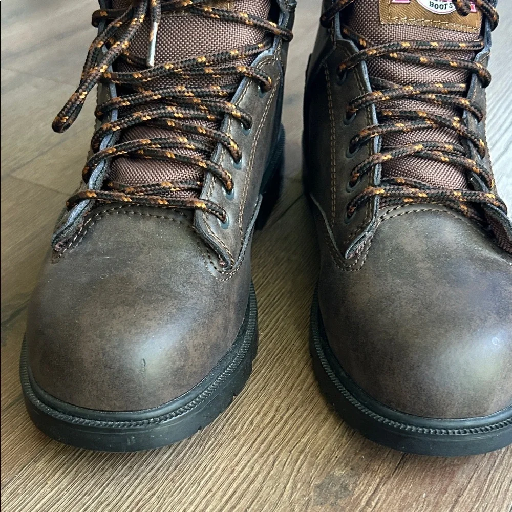 Brahma Steel Toe Brown Leather Lace-Up Work Boots !! Size 10